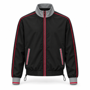 jk gj 015 piped track golf jacket black gray red p