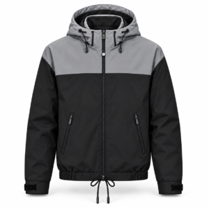 jk gj 018 two tone hooded golf jacket black gray p