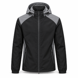 jk gj 020 fitted hooded golf jacket black gray p