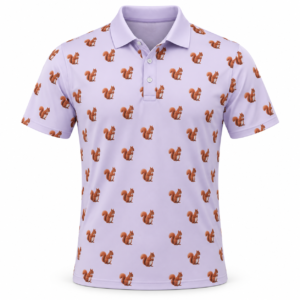 jk gp 006 squirrel print golf polo white
