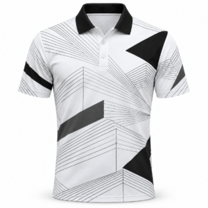 jk gp 008 linear abstract golf polo white black