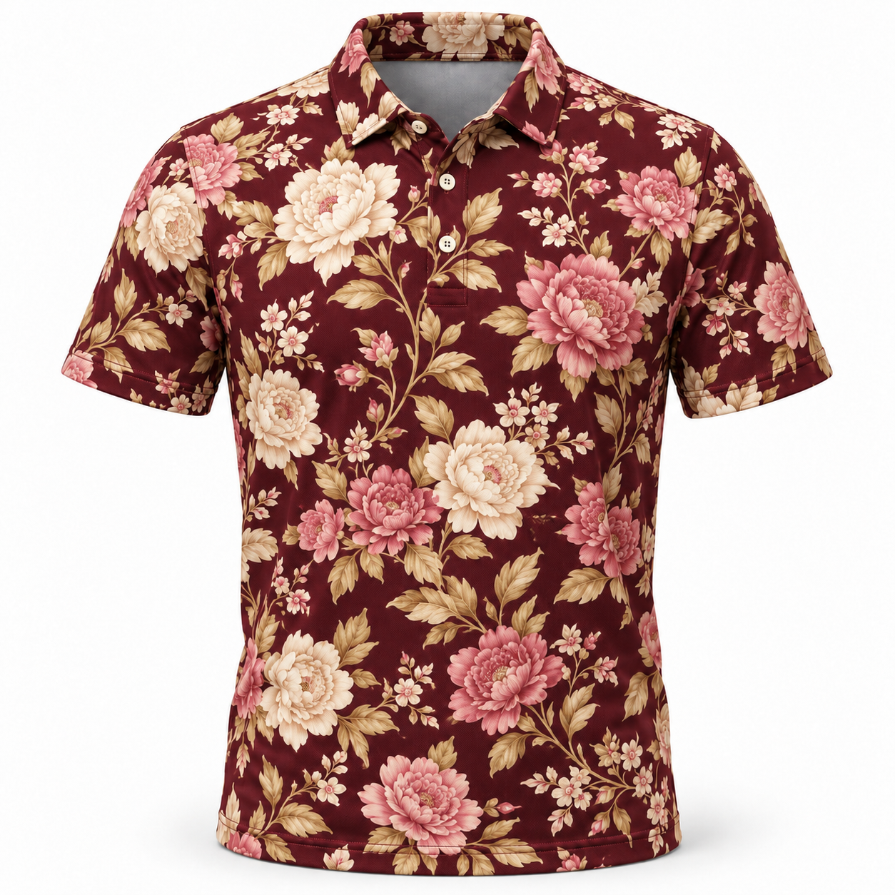 jk gp 009 vintage floral golf polo burgundy jk gp 009 vintage floral golf polo burgundy