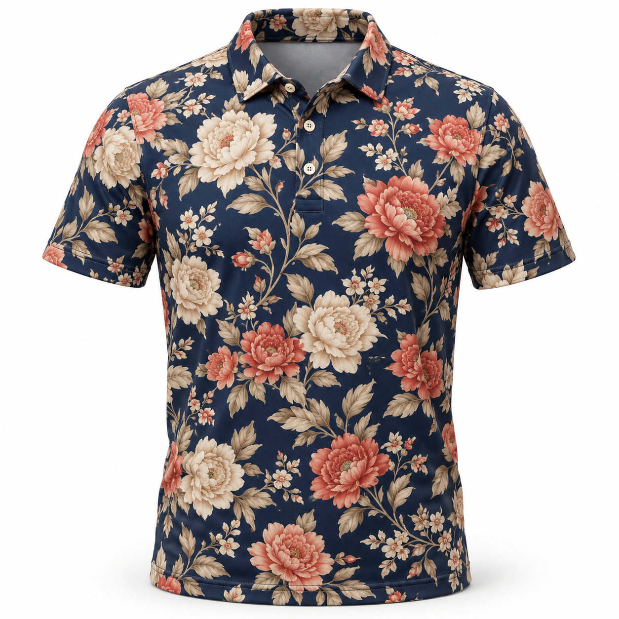 jk gp 009 vintage floral golf polo navy jk gp 009 vintage floral golf polo navy