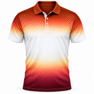 jk gp 010 dot gradient golf polo orange burgundy
