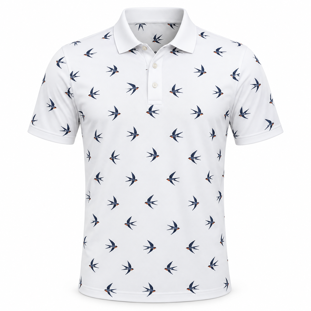 jk gp 014 bird repeat golf polo white jk gp 014 bird repeat golf polo white