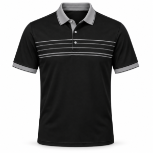 jk gp 018 fine stripe golf polo black gray p
