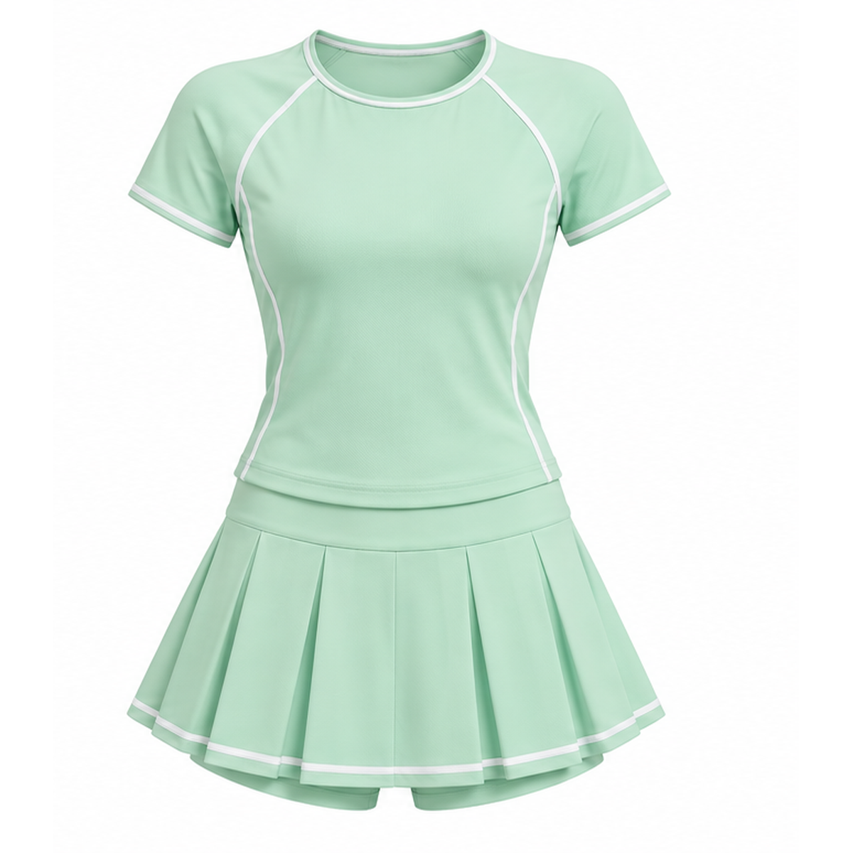 jk tn 002 womens top and skort set mint white jk tn 002 womens top and skort set mint white