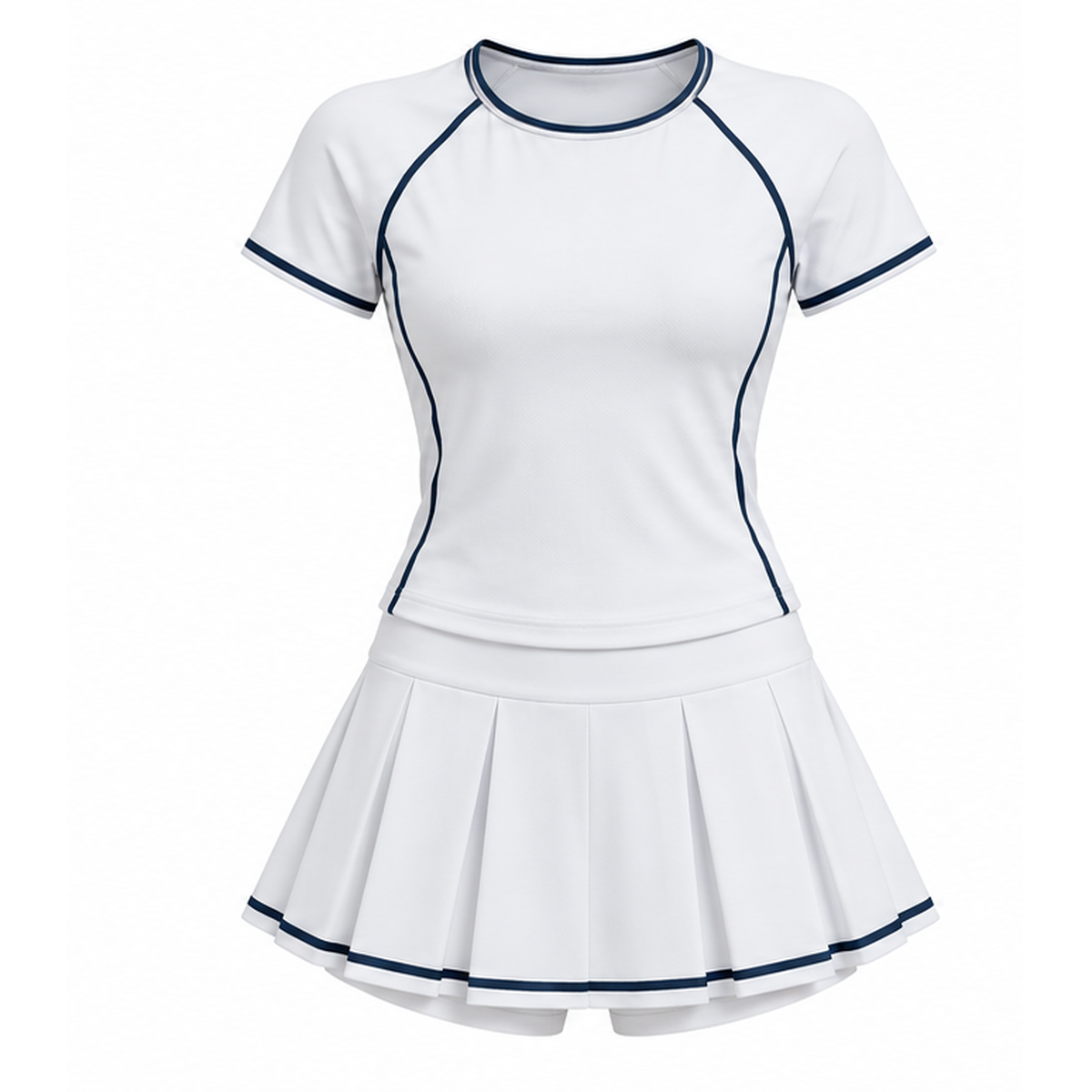 jk tn 002 womens top and skort set white navy jk tn 002 womens top and skort set white navy