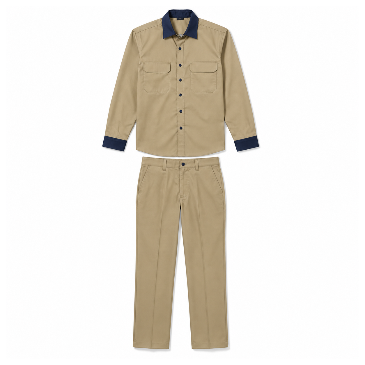 jk uw 003 two piece work uniform khaki navy jk uw 003 two piece work uniform khaki navy